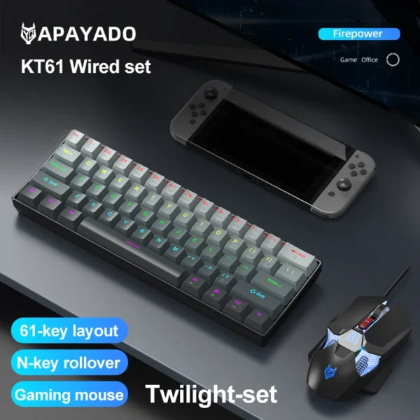 Gradient 60% RGB Mechanical Gaming Keyboard - White - Red Switch