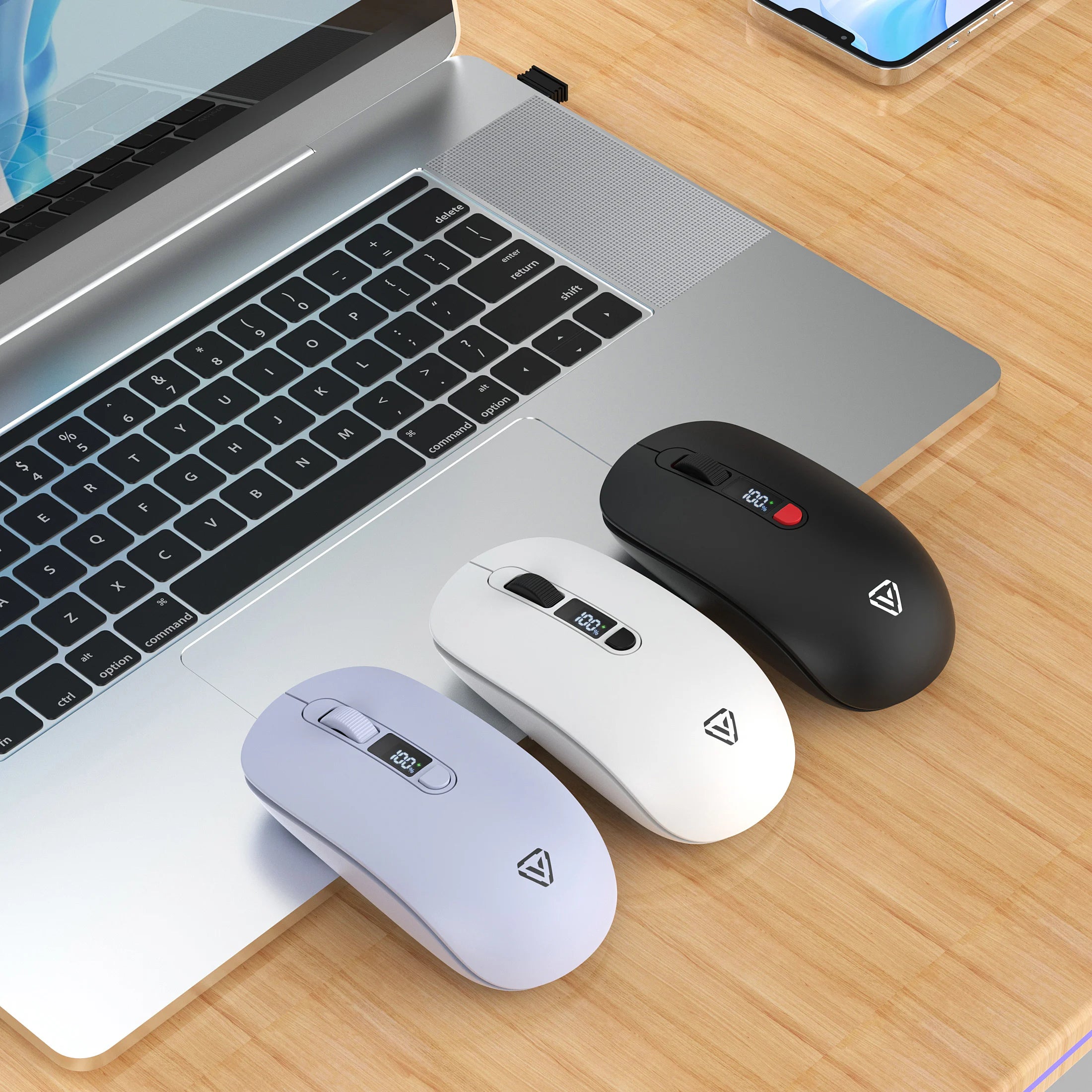 Type-C Rechargeable Wireless Mouse - Warm Beige