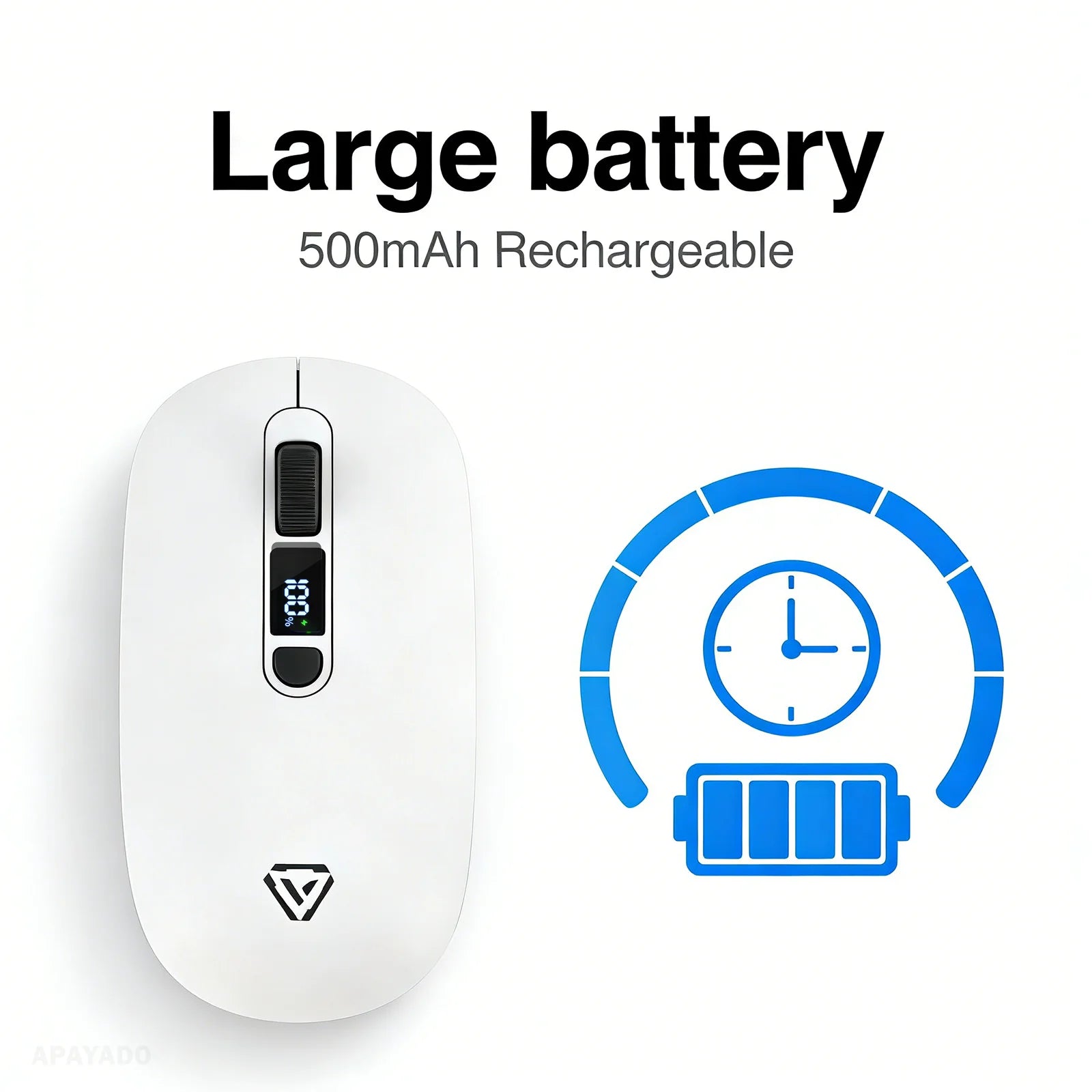 Compact Wireless Gaming Mouse - Classic White