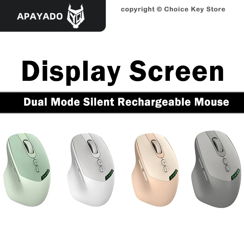 Rechargeable Wireless Mouse with Display - Warm Beige
