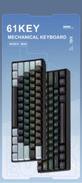 K61 Mini Wired Mechanical Keyboard - Black - Red Switch