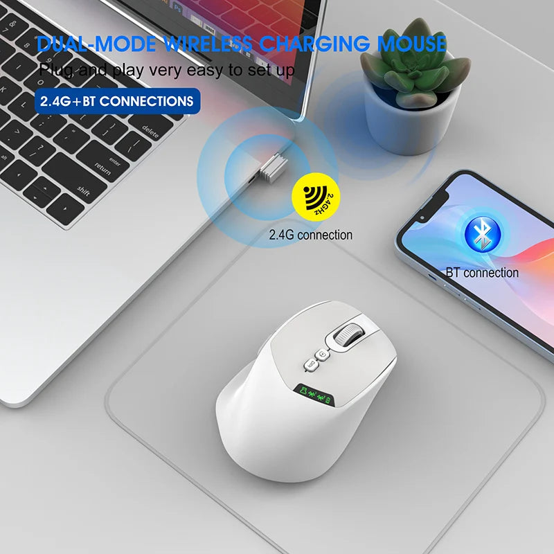 Silent Dual-Mode Mouse - Warm Beige