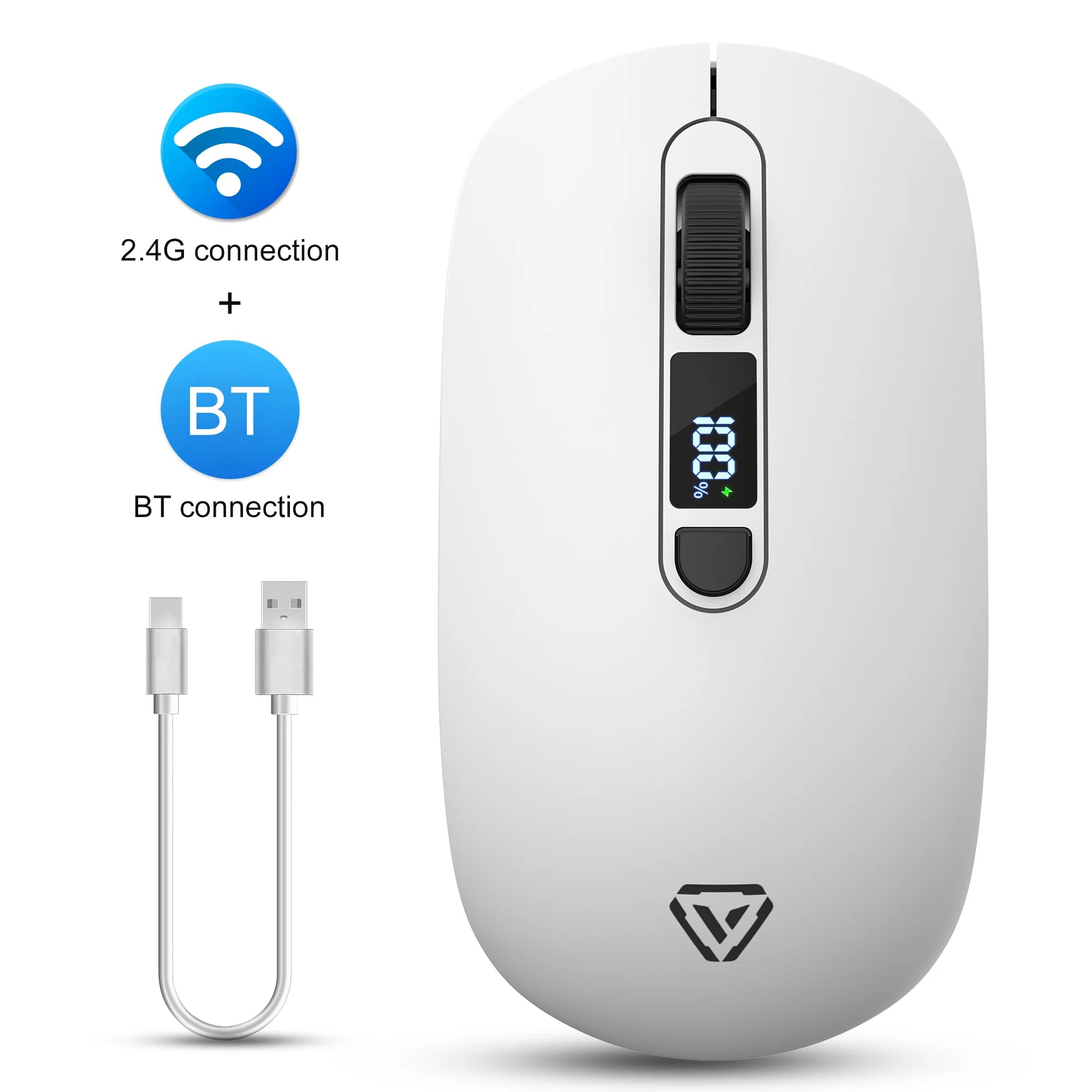 Ergonomic Dual-Mode Wireless Mouse - Warm Beige