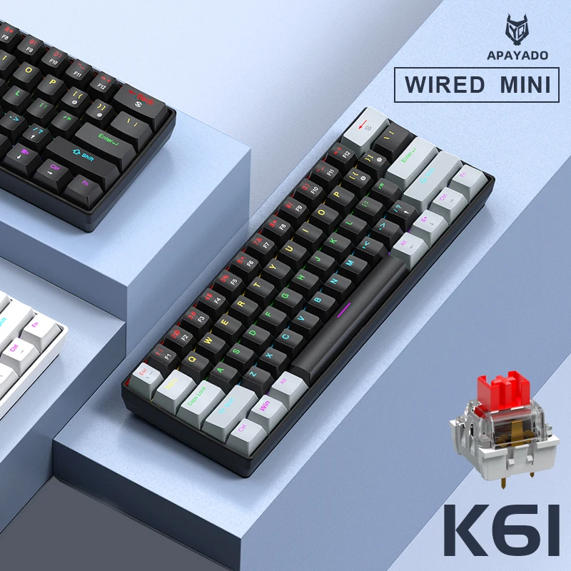 61 Keys Mini Mechanical Keyboard-Wired 4