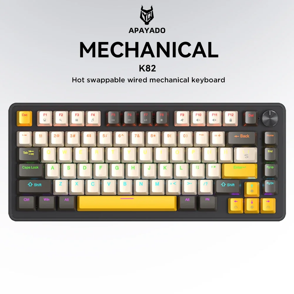 82 Keys Multifunctional Knob Mechanical Keyboard 6
