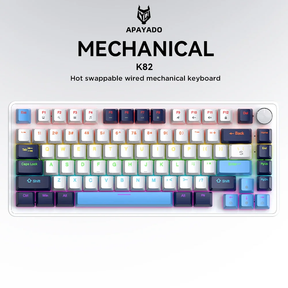 82 Keys Multifunctional Knob Mechanical Keyboard 1