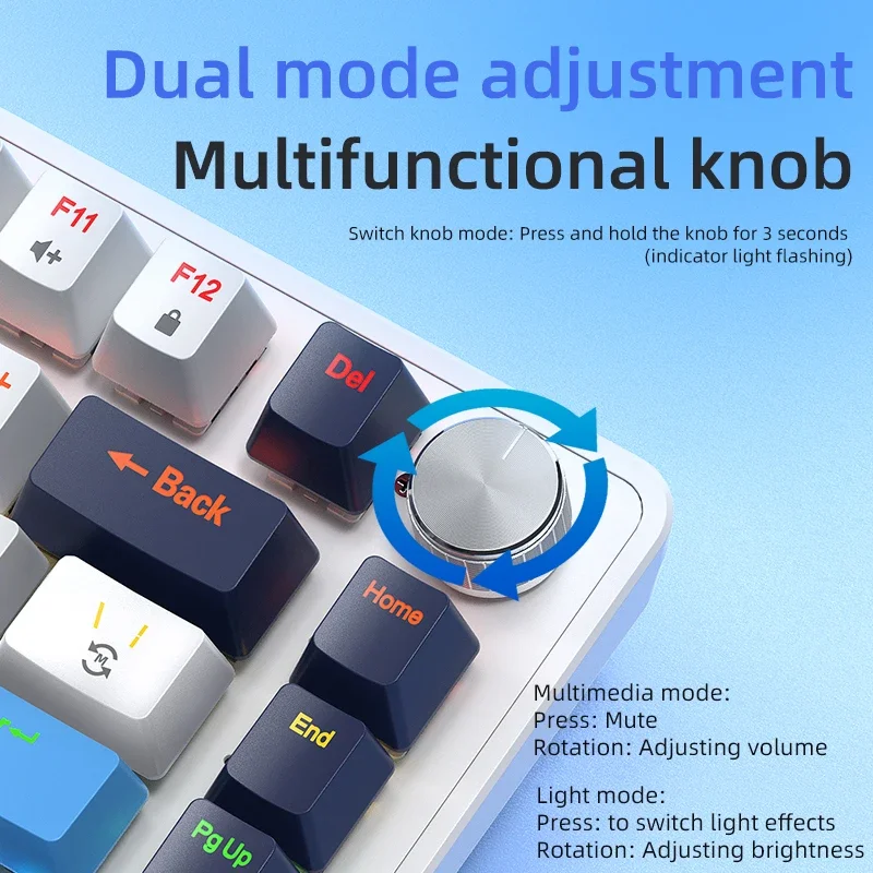 82 Keys Multifunctional Knob Mechanical Keyboard 2