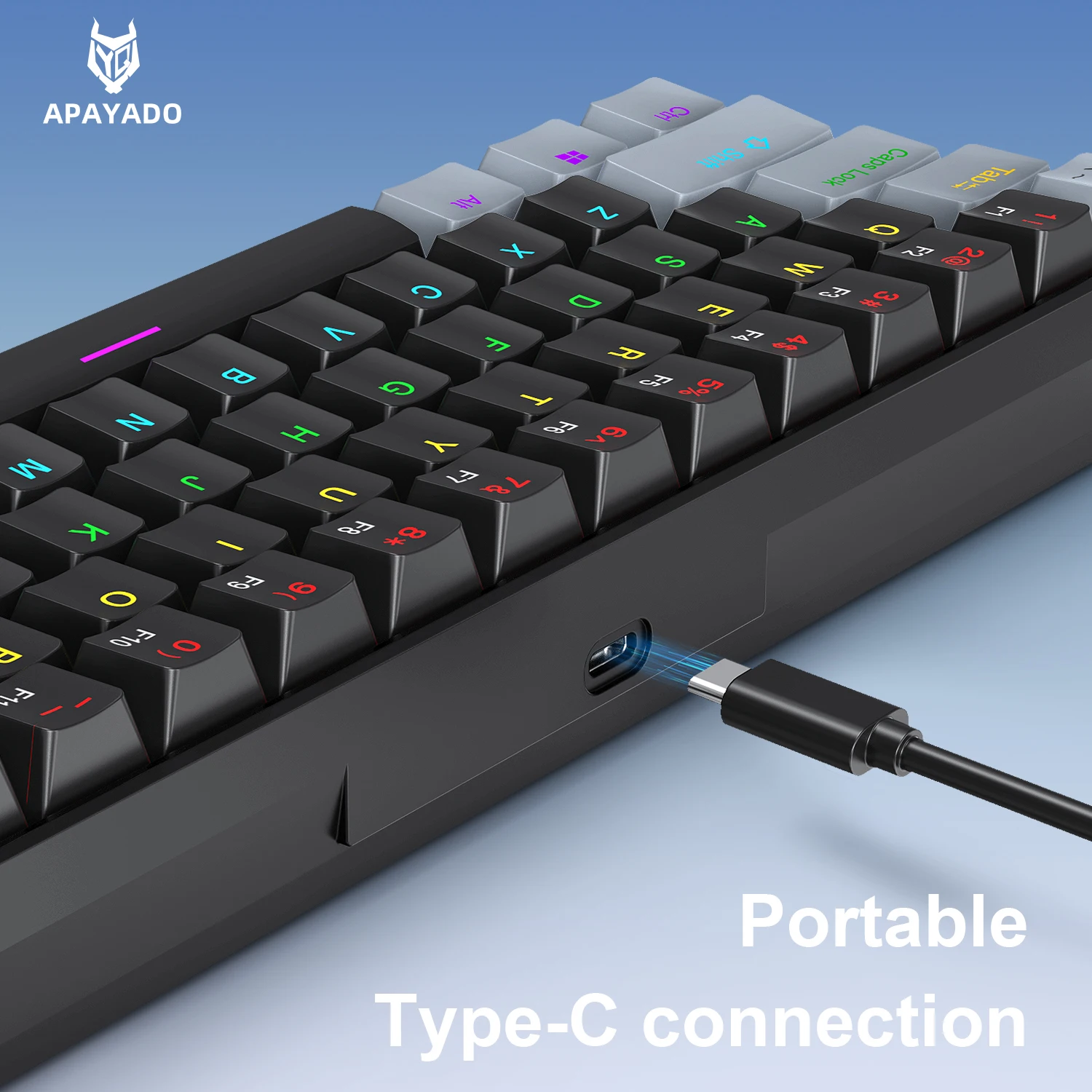 61 Keys Mini Mechanical Keyboard-Wired 5