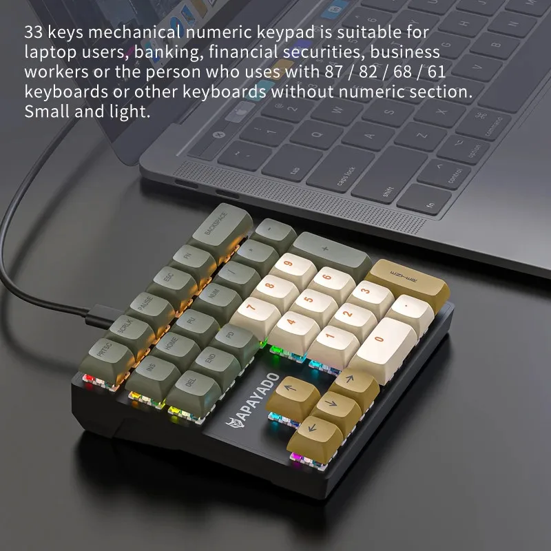 33-Key Mini Wired Mechanical Numpad 4