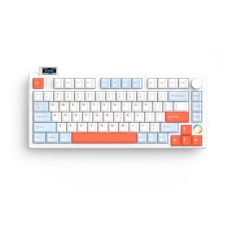 hello ganss xs75t wireless mechanical keyboard white feather